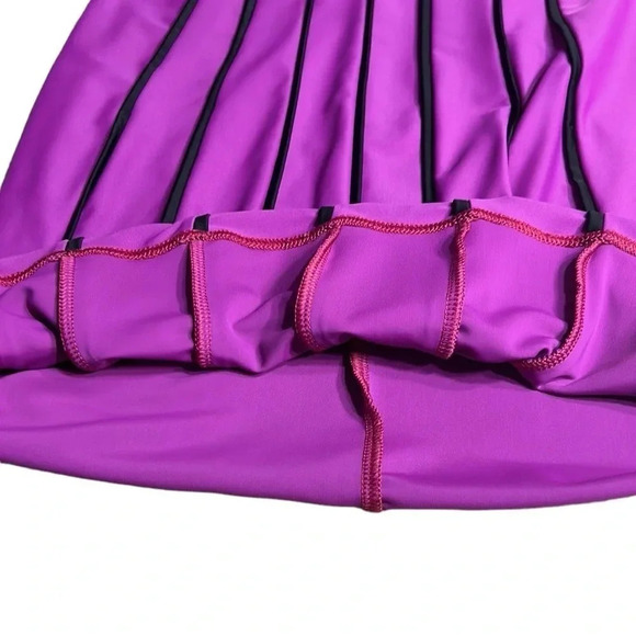 Modest Sea, swim top dress. women Small. Purple,black stripes , cap sleeves, EC - Picture 8 of 14